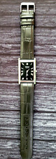 Usado, -Relógio social vintage NOS masculino retangular pulseira de couro preto novo Mvt & Batt comprar usado  Enviando para Brazil