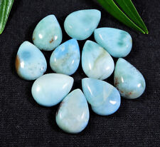 ELEGANT~ 10Pcs Natural Larimar Pectolite Ring Size Pear Gemstone Lot 10X14MM k71 for sale  Shipping to South Africa