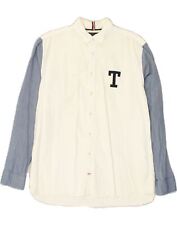 Camisa masculina ajuste regular Tommy Hilfiger XL branca colorblock algodão AG05 comprar usado  Enviando para Brazil