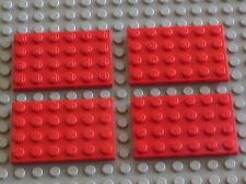 4 x LEGO Plaque Rouge Red Plate 4x6 Ref 3032 Set 10227 8860 7720 8872 75240 6048, używany na sprzedaż  Wysyłka do Poland