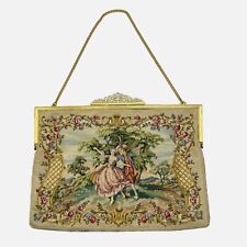 Bolsa de tapeçaria antiga Petit Point bolsa de noite cortejando casal francês? comprar usado  Enviando para Brazil