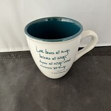 Caneca de café Royal Norfolk Love Bears All Things verde branca I Corinthians 13:7 comprar usado  Enviando para Brazil