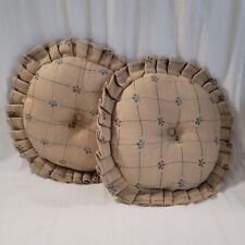 Used, 70s VTG Round Ruffle Throw Pillows Pair x2 Retro Kitschy Country Herculon Sofa for sale  Shipping to South Africa
