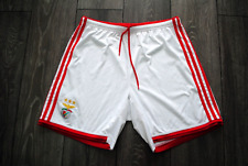 BENFICA PORTUGAL 2014-2015 HOME FOOTBALL SOCCER SHORTS ADIDAS WHITE MENS LARGE, used for sale  Shipping to South Africa