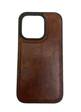 Usado, Capa protetora fina masculina designer marrom couro ecológico iPhone 14 comprar usado  Enviando para Brazil