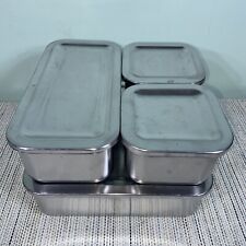 Used, Vintage Revere Ware Stainless Refrigerator Storage Container 4 Piece Set W/lids for sale  Shipping to South Africa