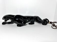 Vintage MCM ‘1950’s Black Green Eyed Panther TV Lamp (G) 19”  WORKS for sale  Shipping to South Africa