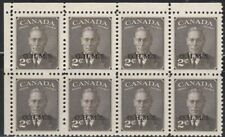 Sello de Canadá 8 bloques 1950 SC# O13 2c negro br Rey Jorge VI '; embalaje original O. H. M. S. segunda mano  Embacar hacia Argentina