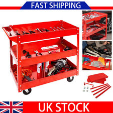 Used, 3 Tier Tool Trolley RED Tool Storage Heavy Duty Garage Trolley Workshop for sale  UK