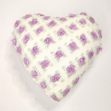 Mini travesseiro de coração de chenille feito à mão branco roxo 6,5" padrão diferenciado frente e verso, usado comprar usado  Enviando para Brazil