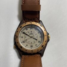 Relógio masculino vintage Timex Indiglo com pulseira de couro camelo comprar usado  Enviando para Brazil