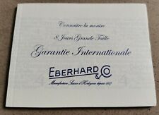 Usato, Eberhard & Co. Vintage warranty booklet blank 8 Jours Grande Taille model usato  San Giorgio A Cremano