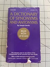 Usado, Um Dicionário de Sinônimos e Antônimos por Joseph Devlin (1961 Brochura) comprar usado  Enviando para Brazil