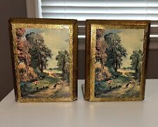 Vtg C.E. Italian Florentine Bookends Gold Gilt Wood Made in Italy Victorian  for sale  Shipping to South Africa