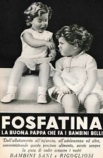 PUBBL. 1941 FOSFATINA PAPPA BIMBI BAMBINI INFANZIA ALIMENTO CRESCITA E. RICCIONI segunda mano  Embacar hacia Mexico