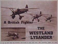 British Westland Lysander Monoplano 1940 Como construir PLANOS Voo Livre comprar usado  Enviando para Brazil