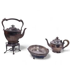 Used, Antique Silver Plated Tea Set - Spirit Kettle, Teapot And Sweet/Cake Tray for sale  Shipping to South Africa