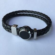 PULSERA DE CUERO MONTBLANC NEGRA PIEDRA MEISTERSTUCK PARA HOMBRE segunda mano  Embacar hacia Argentina