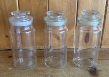 3 Vintage Glass Storage Jars With Lids Apothecary Sweets Display MCM for sale  Shipping to South Africa