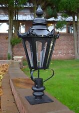 USED Ex-Display 77cm Victorian Hexagonal Driveway Pillar Light and Lantern Set for sale  Shipping to Ireland