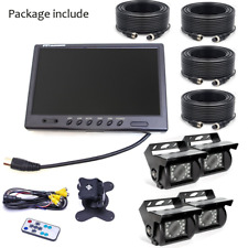 Used, 9" Quad Split Monitor Rear View Backup Camera Parking 20m 4Pin For Rv Truck Bus for sale  Shipping to South Africa