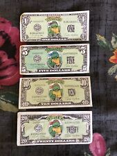 TMNT TEENAGE MUTANT NINJA TURTLES PLAY MONEY CONJUNTO COMPLETO LOTE DE X 4!!! comprar usado  Enviando para Brazil