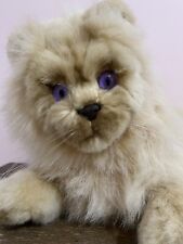 Gato persa bege pelúcia animal majestade 18" realista olhos roxos recheados comprar usado  Enviando para Brazil