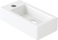 Usado, Fregadero lavabo de baño, fregadero de cerámica blanca que ahorra espacio (solo lavabo) segunda mano  Embacar hacia Mexico
