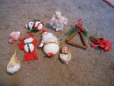 VTG CHRISTMAS, STYROFOAM, CHENILLE, FELTED, SUGARED, GLITTERED, MICA, HANDMADE for sale  Shipping to South Africa