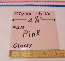 1 pc. *Venetian Pink #235*  4-1/4" Glossy Ceramic Tile; by Stylon Tile Co.   NOS for sale  Shipping to South Africa