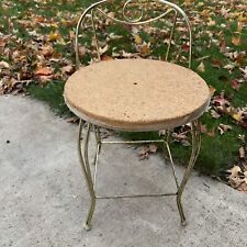 Vtg Metal Hollywood Regency Mid Century mod Vanity Stool Chair Make Up Boudoir for sale  Shipping to South Africa