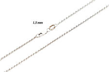 14k Solid White Gold Rope Chain Necklace D/cut 1mm-5mm Mens' Women Sz 16"-30" for sale  Cerritos