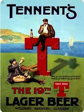 Tennent's Lager Beer 9" x 12" Metal Sign for sale  Shipping to South Africa