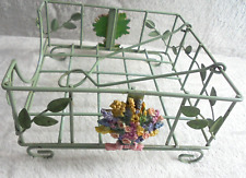 Coated Green Metal Wire Floral Flat Napkin Holder Indoor Kitchen Decor Floral for sale  Shipping to South Africa
