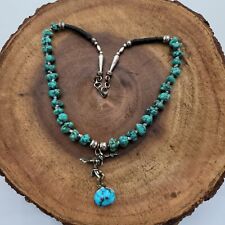 Vintage Handcrafted RARE One of a Kind Turquoise & Sterling Silver Necklace  for sale  Shipping to Canada