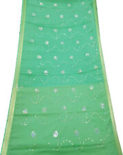 Craft Añada Sari Flores Vestido Verde Georgette Mezcla Sari DIY SI22494 comprar usado  Enviando para Brazil