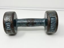 Vintage YORK 10 LB Roundhead Dumbbell Weight Blue Weightlifting Collectible, used for sale  Shipping to South Africa