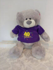 Cuddles Collection 40th Birthday Teddy Bear Soft Toy With Ear Tag. 20" O/A (24/5 for sale  Shipping to South Africa