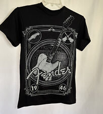 Camiseta gráfica preta S Fender guitarra gola redonda manga curta 100% algodão  comprar usado  Enviando para Brazil