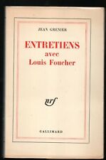NRF Gallimard Jean Grenier Entretiens avec Louis Foucher EO 1969 d'occasion  Louviers