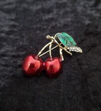 Enamel cherry brooch for sale  PUDSEY