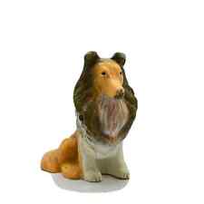 Vintage PEDIGREE Lassie Collie Dog Figure Sitting PVC Plastic Brown White for sale  Shipping to South Africa