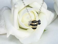 925 Sterling Silver Jewellery Necklace Chain Solid Cute Bumble Bee Pendant gift for sale  WATFORD