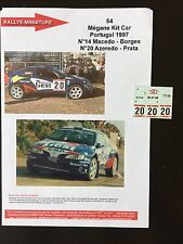 DECALS 1/43 RENAULT MEGANE MAXI KIT CAR AZEREDO RALLYE PORTUGAL 1997 WRC RALLY, usado segunda mano  Embacar hacia Spain