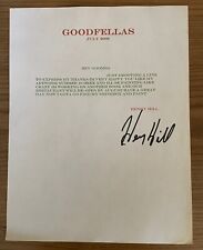 Henry Hill Original Goodfellas Signed 8.5x11 Form Letter RARE W/COA for sale  Shipping to South Africa