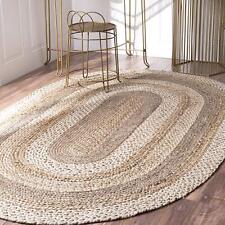 natural jute braided area rug for sale  USA