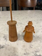 Vintage - Miniature Wood Butter Churn - Souvenir of Hendersonville NC and doll  for sale  Shipping to South Africa