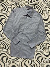 Great Eton of Sweden Striped Blue Yellow Long Sleeve Dress Shirt Size 45 17 3/4 for sale  Shipping to South Africa