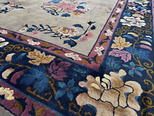 Auténtica: alfombra china antigua art deco de los años 30 RARA. Lavanda mandarina brillante 10x14 segunda mano  Embacar hacia Argentina