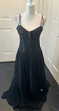 Vintage Roulette Long Black Corset Bustier Dress Gown Lace/Braid/Boning  Size 8 for sale  Shipping to South Africa